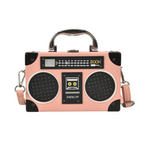 Pink Radio Boombox Clutch Purse