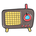 Retro Radio Enamel Brooch Pin (Brown)